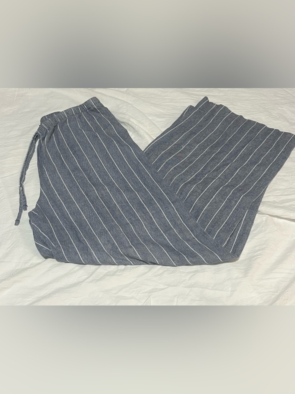 a new day Navy and White Pinstripe Wide-Leg Pants